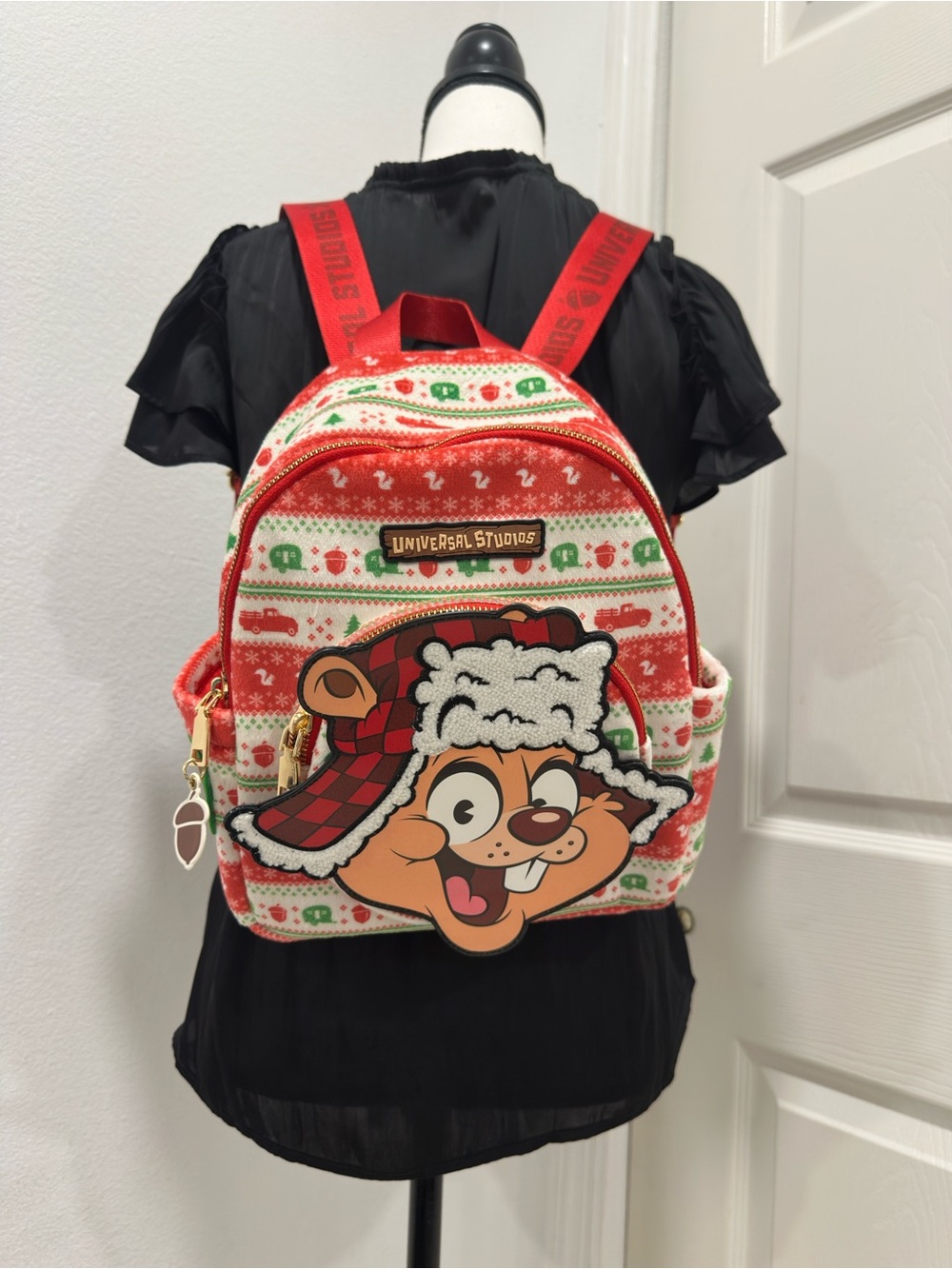 Universal Kids Red and White Holiday Character Mini Backpack
